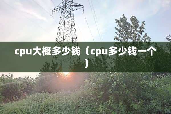 cpu大概多少钱（cpu多少钱一个）