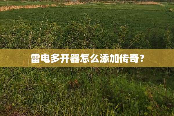 雷电多开器怎么添加传奇？