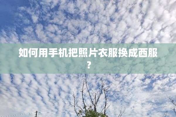 如何用手机把照片衣服换成西服？