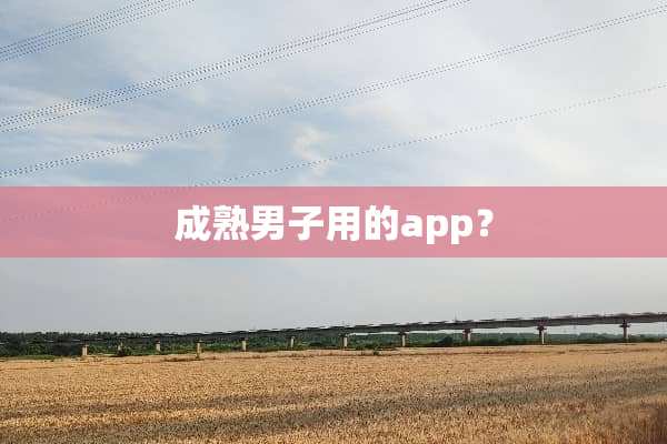 成熟男子用的app？