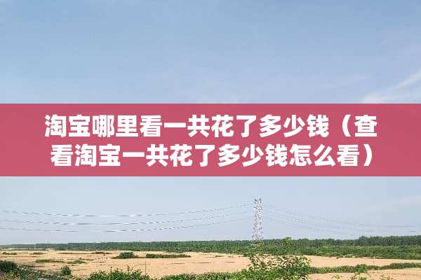 淘宝哪里看一共花了多少钱（查看淘宝一共花了多少钱怎么看）