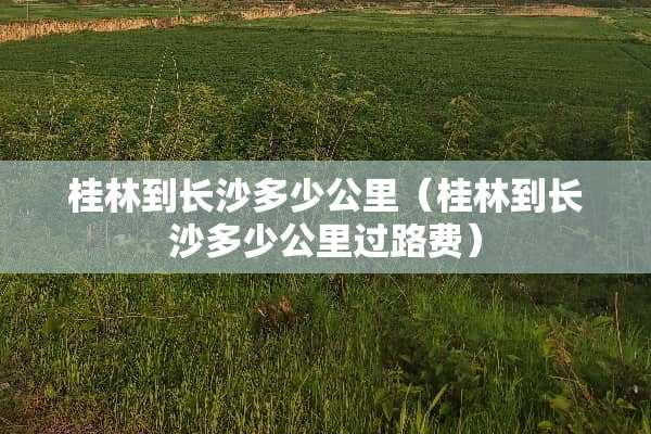 桂林到长沙多少公里（桂林到长沙多少公里过路费）