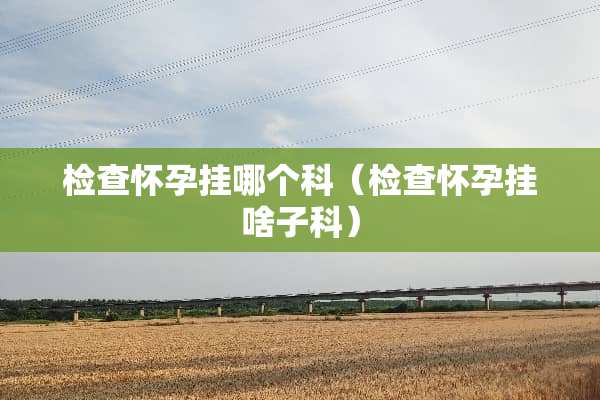 检查怀孕挂哪个科（检查怀孕挂啥子科）