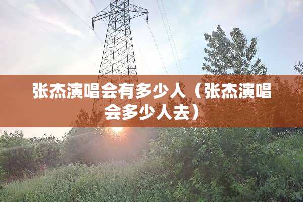 张杰演唱会有多少人（张杰演唱会多少人去）