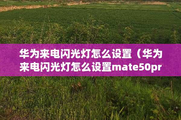 华为来电闪光灯怎么设置（华为来电闪光灯怎么设置mate50pro）
