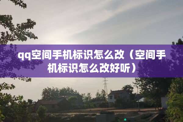 qq空间手机标识怎么改（空间手机标识怎么改好听）