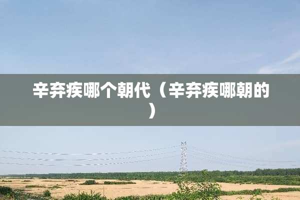 辛弃疾哪个朝代（辛弃疾哪朝的）