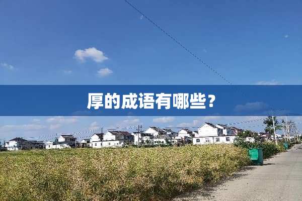 厚的成语有哪些？