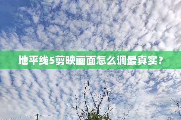 地平线5剪映画面怎么调最真实？