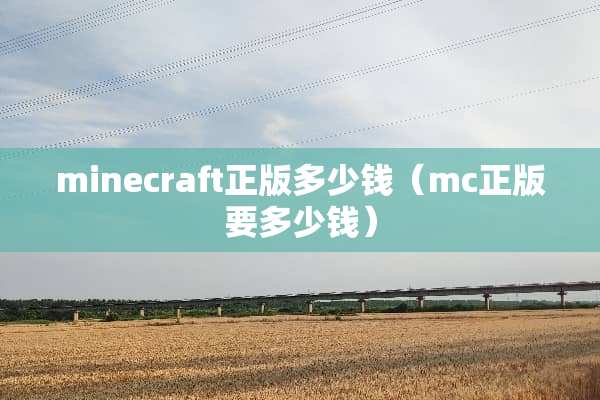 minecraft正版多少钱（mc正版要多少钱）