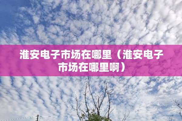 淮安电子市场在哪里（淮安电子市场在哪里啊）