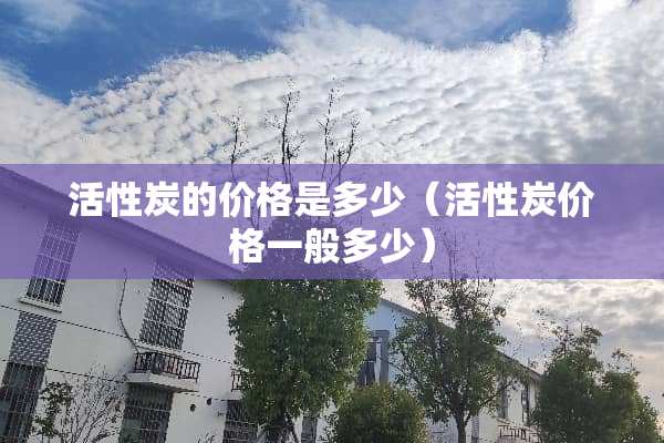 活性炭的价格是多少（活性炭价格一般多少）