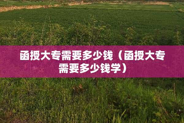 函授大专需要多少钱（函授大专需要多少钱学）