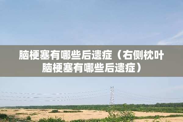 脑梗塞有哪些后遗症（右侧枕叶脑梗塞有哪些后遗症）