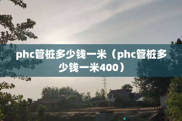 phc管桩多少钱一米（phc管桩多少钱一米400）