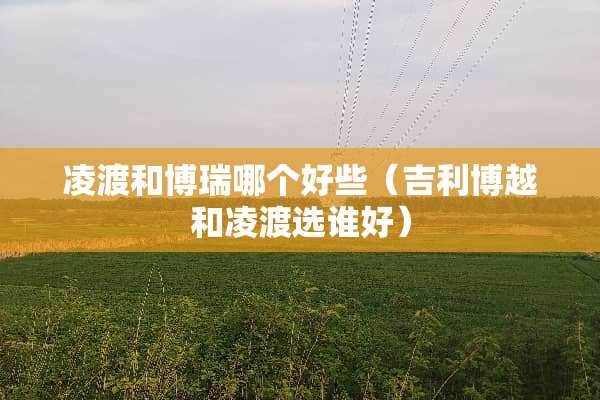 凌渡和博瑞哪个好些（吉利博越和凌渡选谁好）