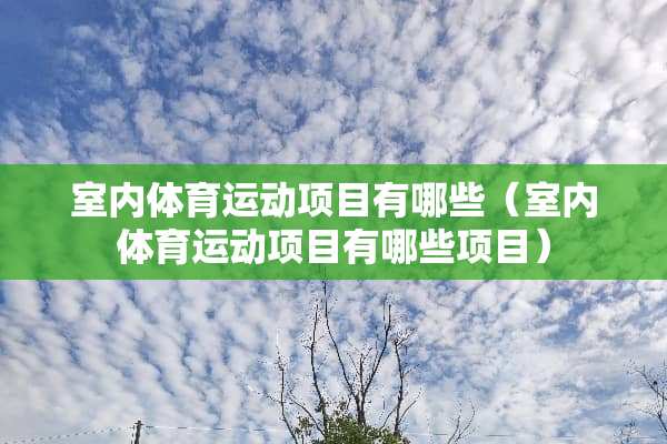 室内体育运动项目有哪些（室内体育运动项目有哪些项目）