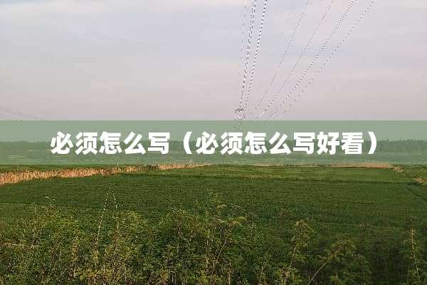 必须怎么写（必须怎么写好看）