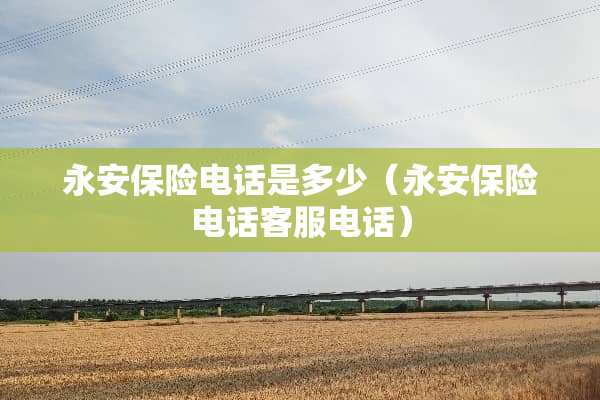 永安保险电话是多少（永安保险电话客服电话）