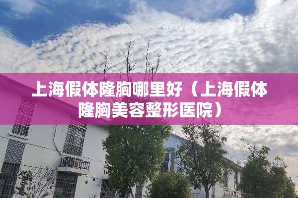 上海假体隆胸哪里好（上海假体隆胸美容整形医院）