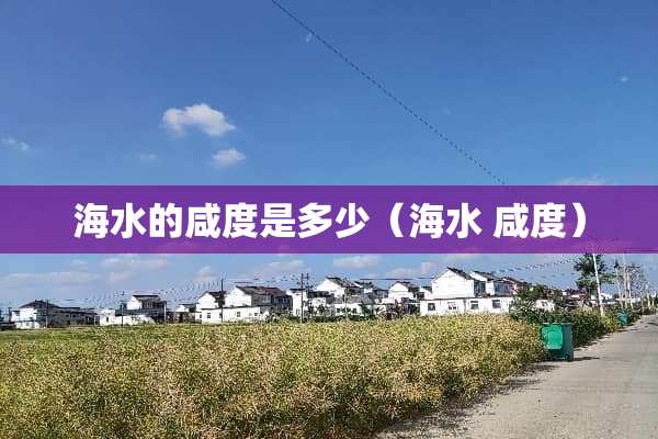 海水的咸度是多少（海水 咸度）