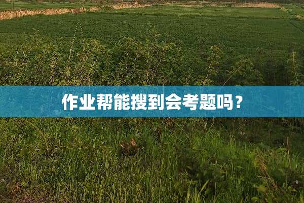 作业帮能搜到会考题吗？