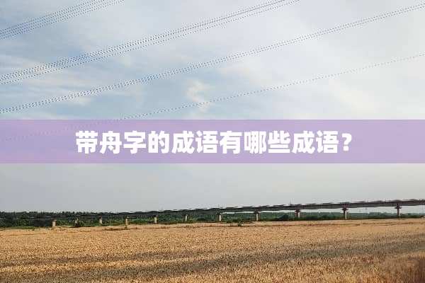 带舟字的成语有哪些成语？