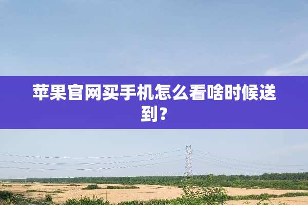 苹果官网买手机怎么看啥时候送到？