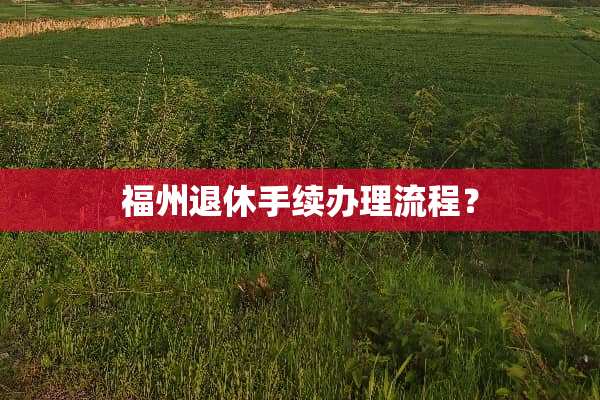 福州退休手续办理流程？