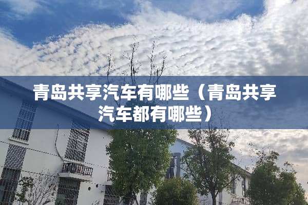 青岛共享汽车有哪些（青岛共享汽车都有哪些）