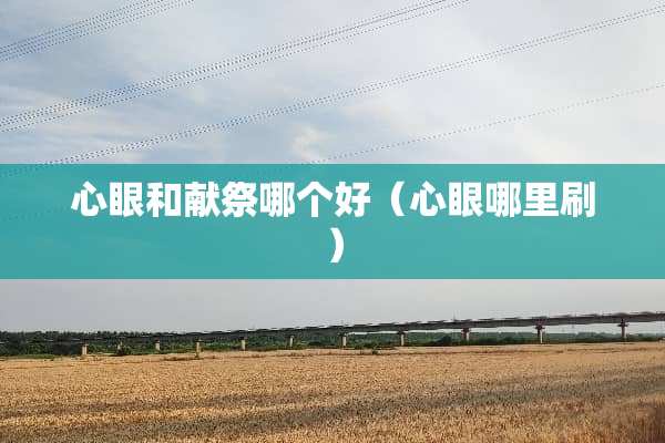 心眼和献祭哪个好（心眼哪里刷）