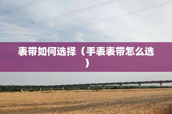 表带如何选择（手表表带怎么选）