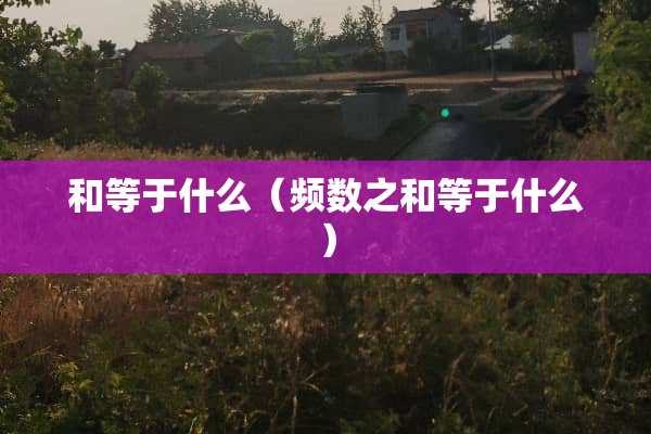 和等于什么（频数之和等于什么）