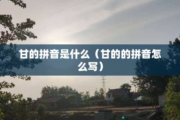 甘的拼音是什么（甘的的拼音怎么写）