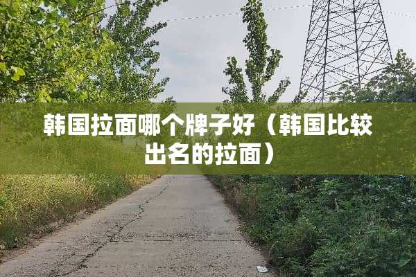 韩国拉面哪个牌子好（韩国比较出名的拉面）
