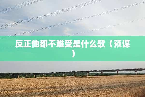 反正他都不难受是什么歌（预谋）