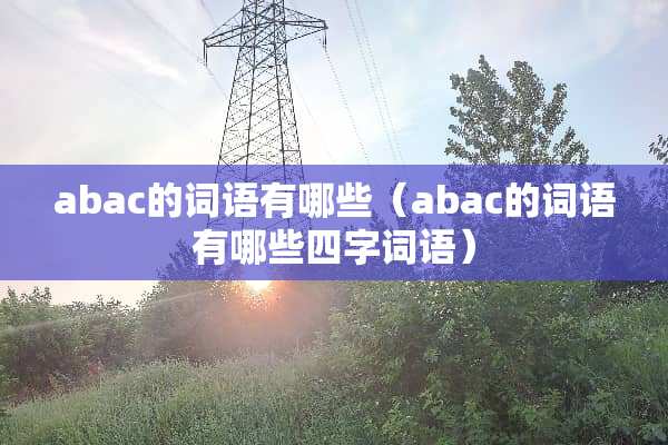 abac的词语有哪些（abac的词语有哪些四字词语）