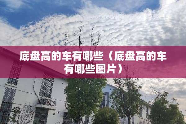 底盘高的车有哪些（底盘高的车有哪些图片）