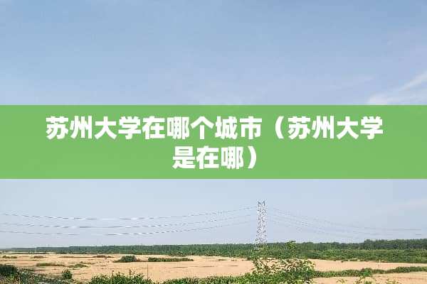 苏州大学在哪个城市（苏州大学是在哪）