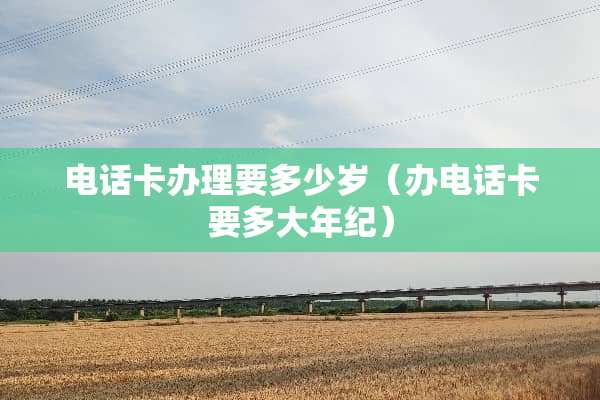 电话卡办理要多少岁（办电话卡要多大年纪）