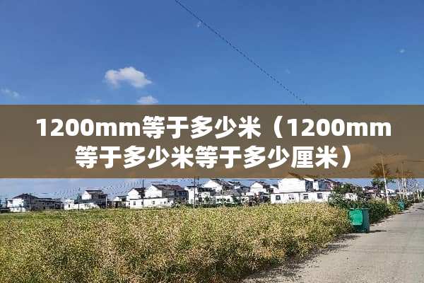 1200mm等于多少米（1200mm等于多少米等于多少厘米）