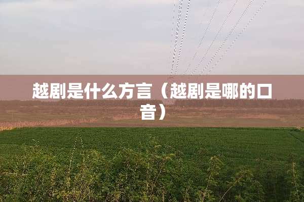 越剧是什么方言（越剧是哪的口音）