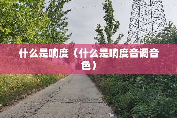 什么是响度（什么是响度音调音色）
