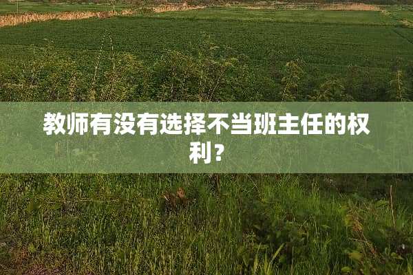 教师有没有选择不当班主任的权利？