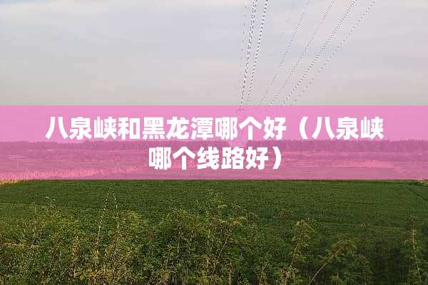 八泉峡和黑龙潭哪个好（八泉峡哪个线路好）