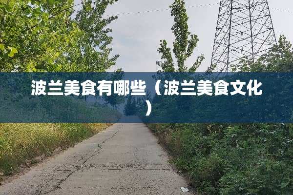 波兰美食有哪些（波兰美食文化）