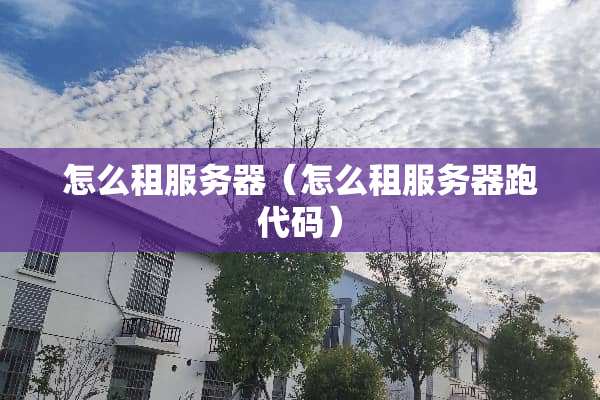 怎么租服务器（怎么租服务器跑代码）