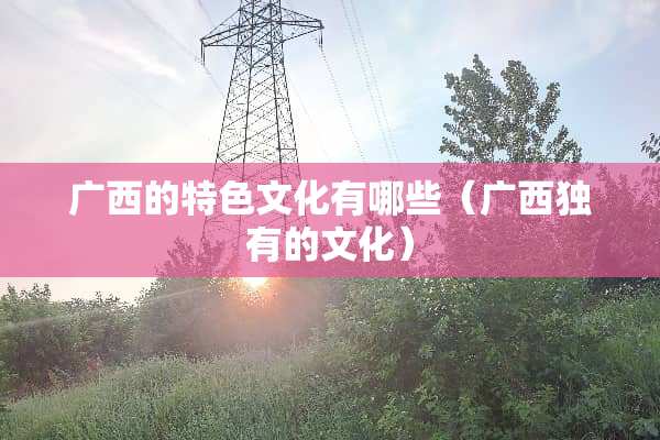 广西的特色文化有哪些（广西独有的文化）