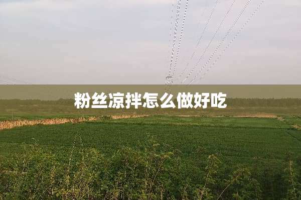 粉丝凉拌怎么做好吃