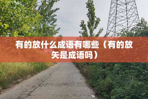 有的放什么成语有哪些（有的放矢是成语吗）